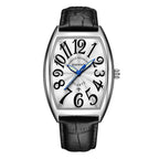 Silver Case Black Leather