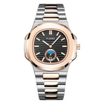 Men's Waterproof Leather & Steel Quartz Watch