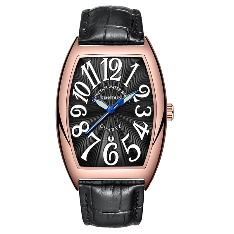 Rose Gold Black Leather