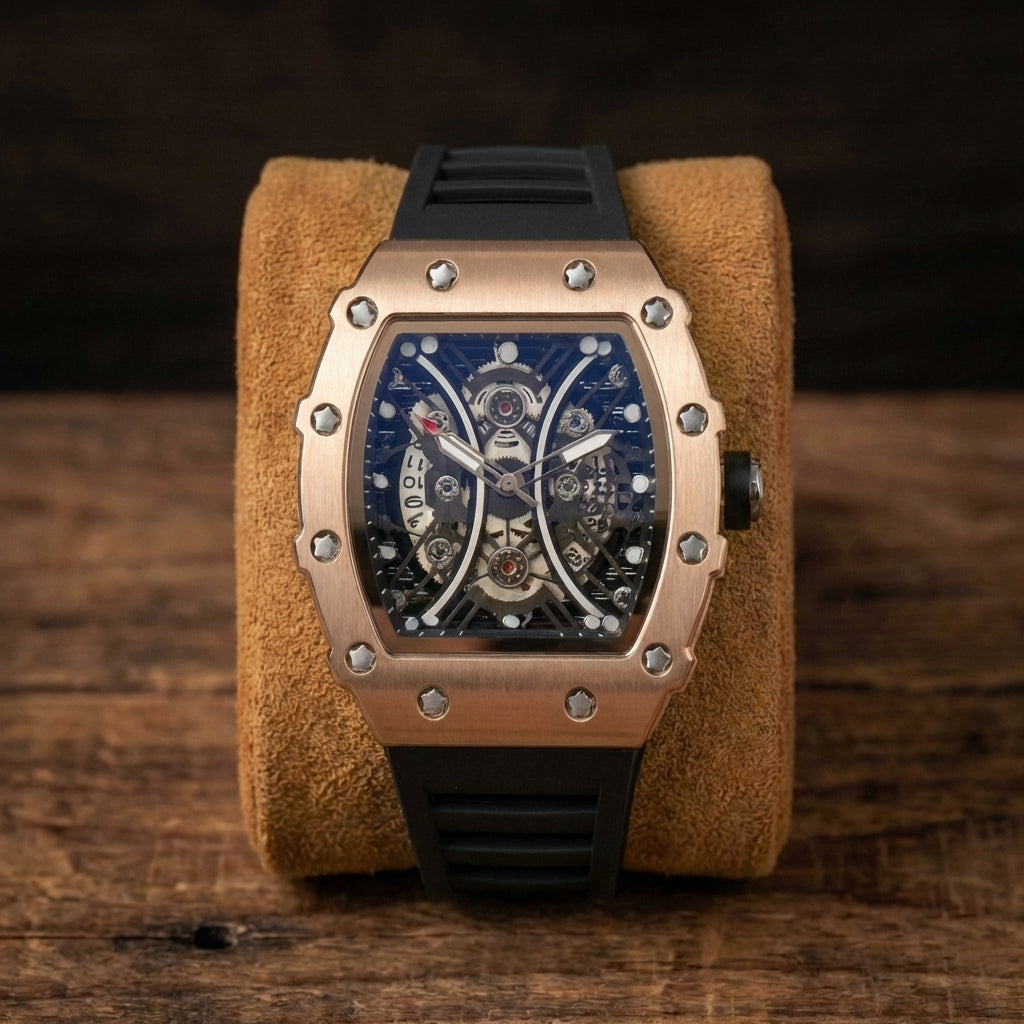 Men's Hollow Barrel Luminous Waterproof Watch