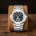 Men's Waterproof Leather & Steel Quartz Watch