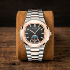 Men's Waterproof Leather & Steel Quartz Watch