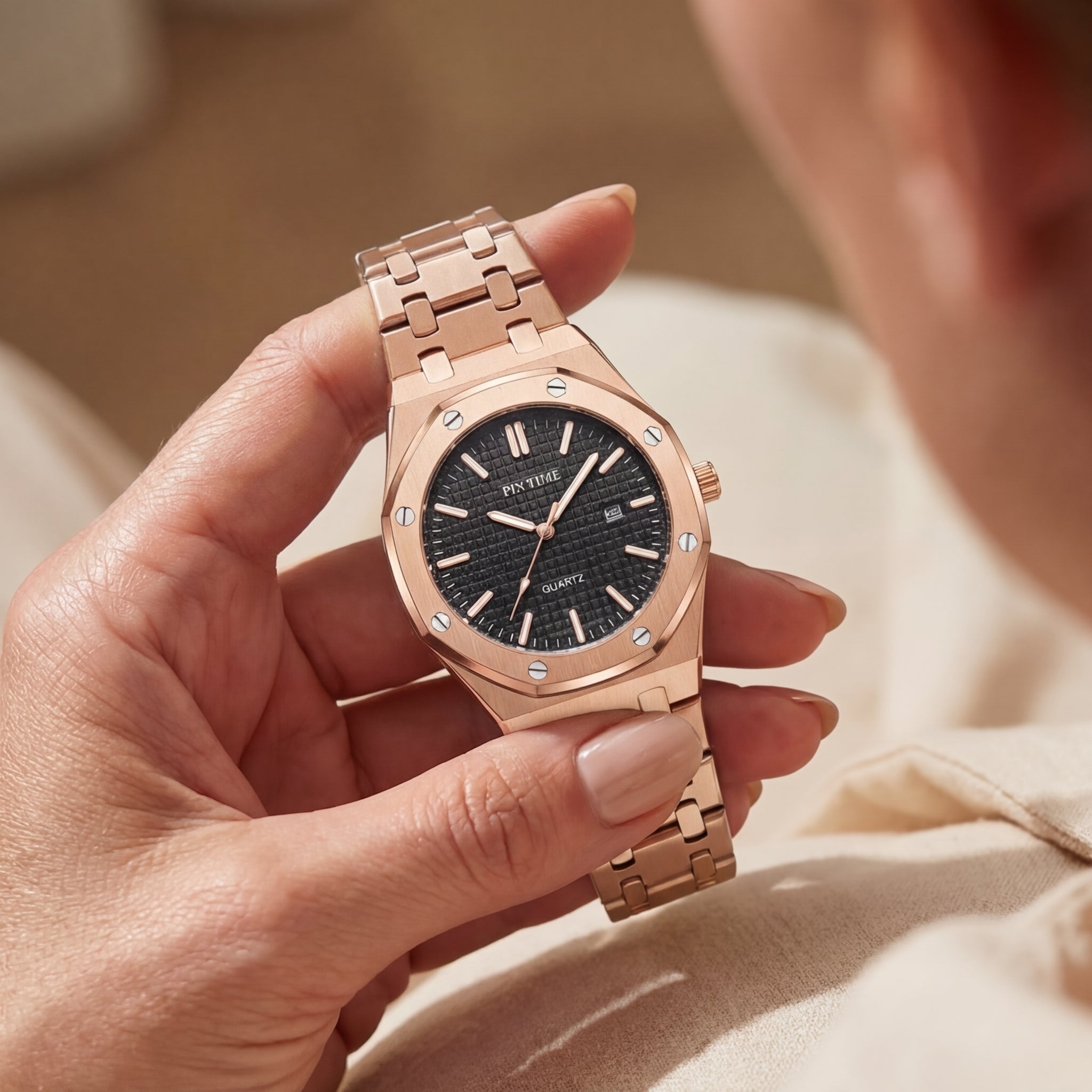 Women's Rose Gold Automatic Quartz Watch