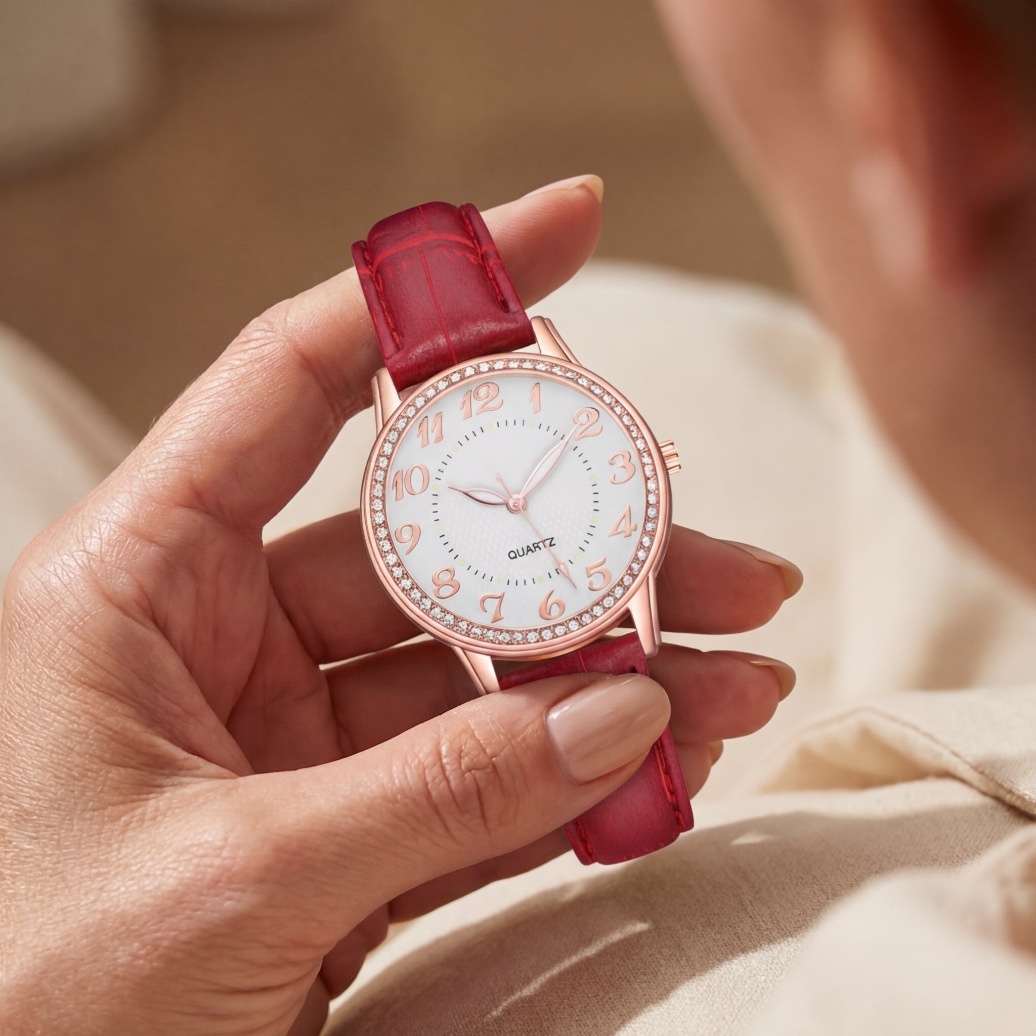 Women's Diamond Luminous Strap Quartz Watch