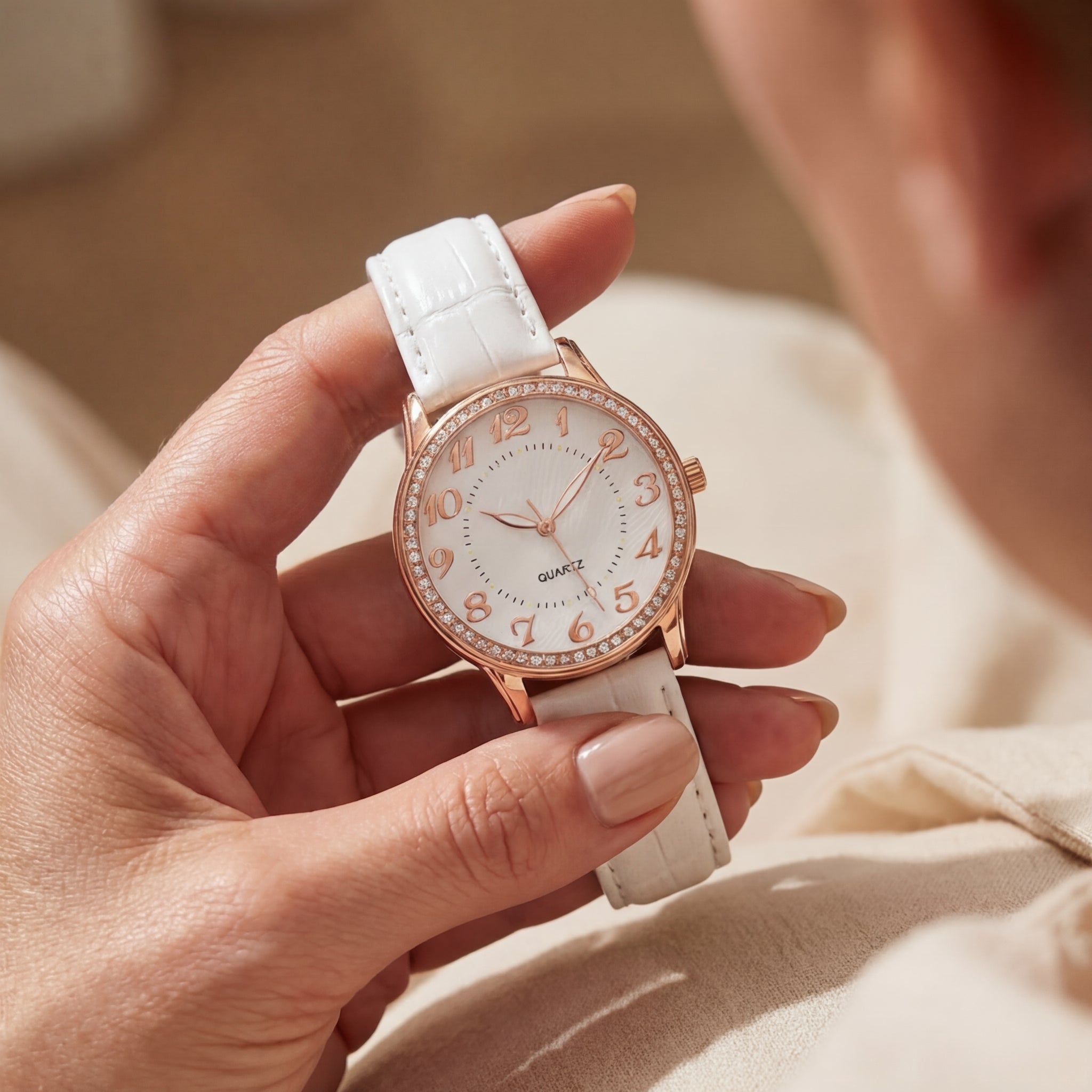 Women's Diamond Luminous Strap Quartz Watch