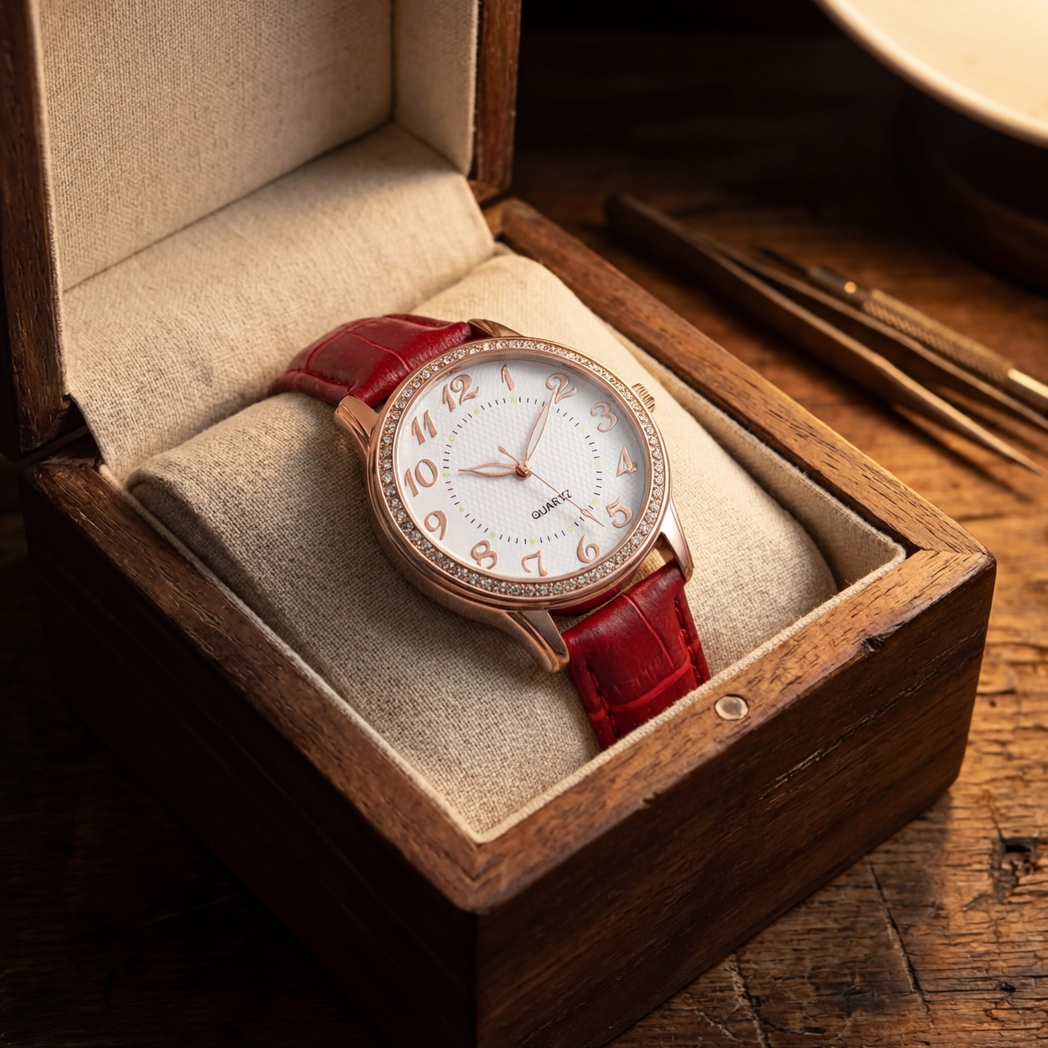 Women's Diamond Luminous Strap Quartz Watch