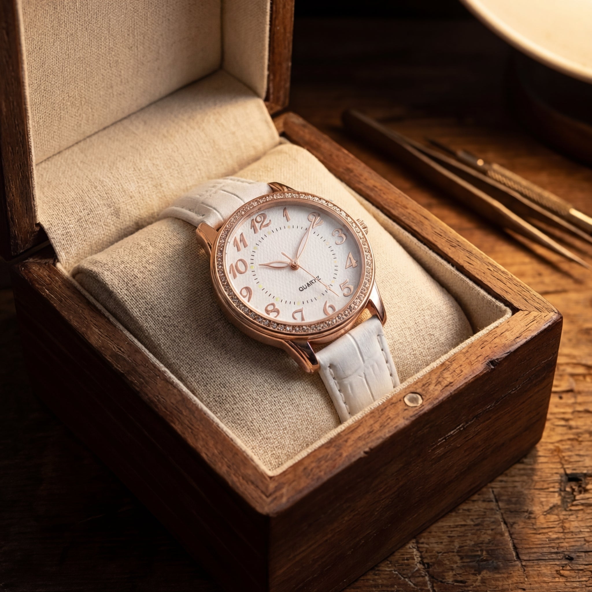 Women's Diamond Luminous Strap Quartz Watch