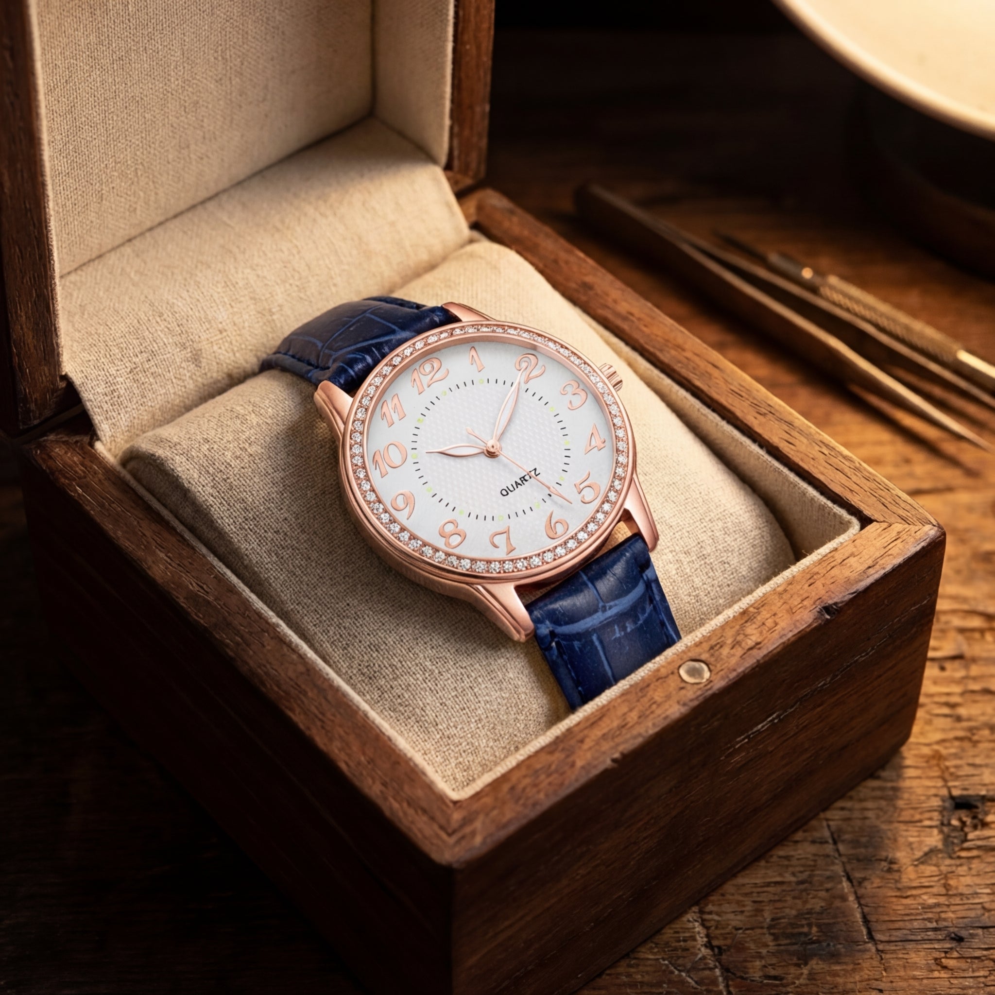 Women's Diamond Luminous Strap Quartz Watch