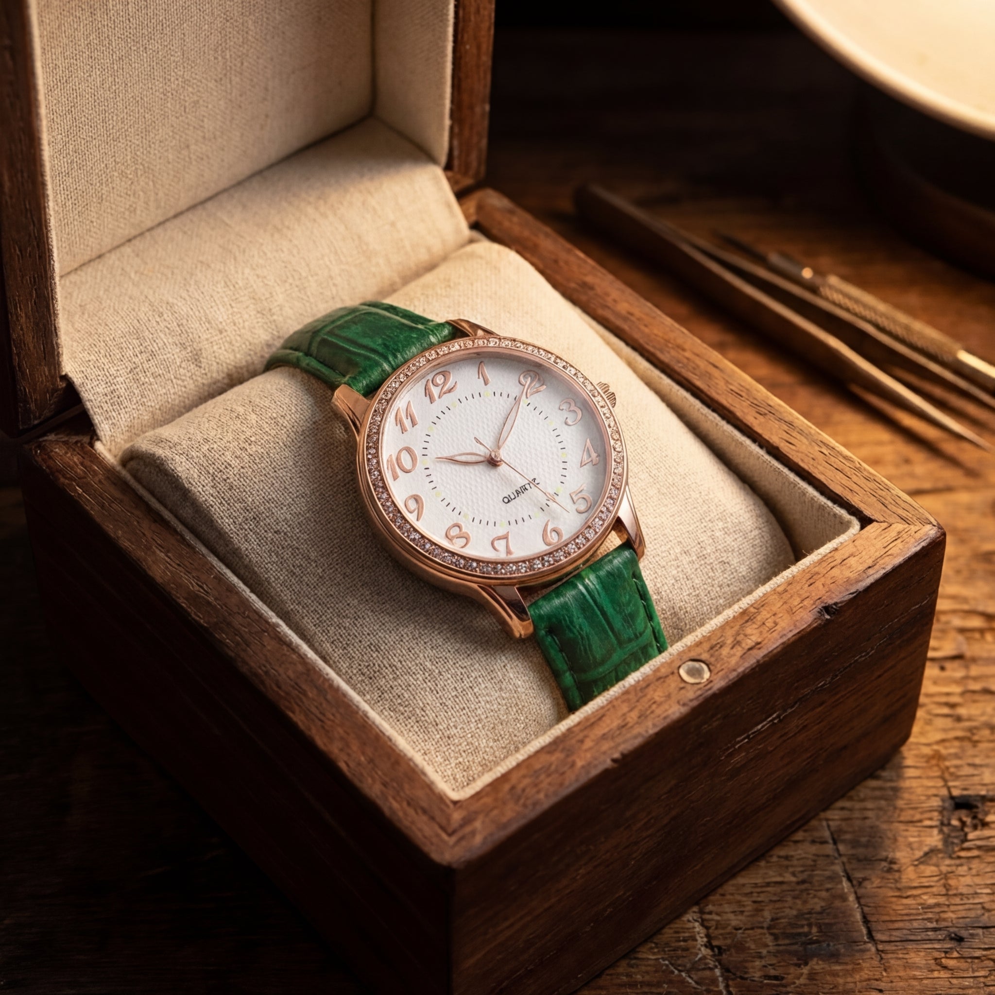 Women's Diamond Luminous Strap Quartz Watch