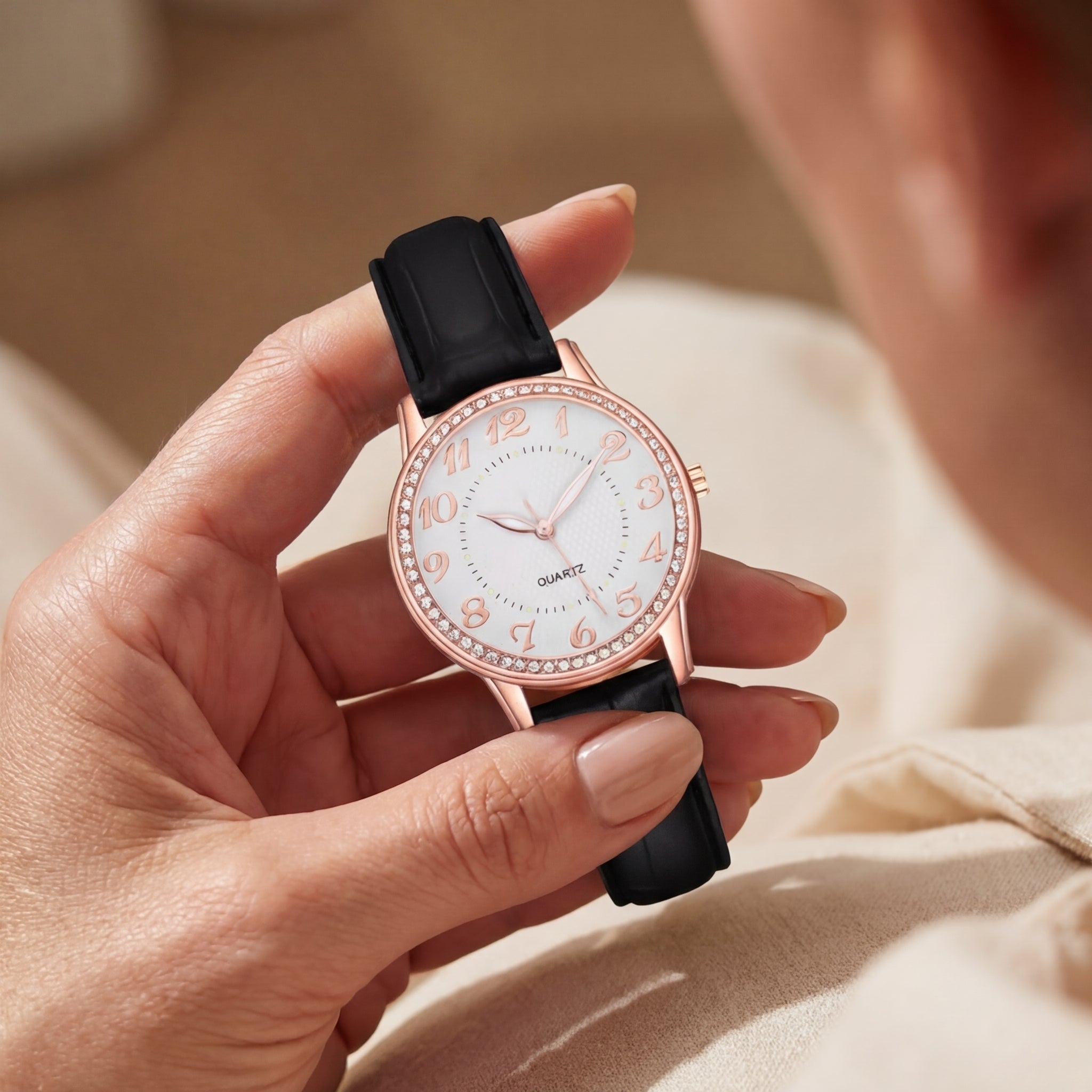 Women's Diamond Luminous Strap Quartz Watch