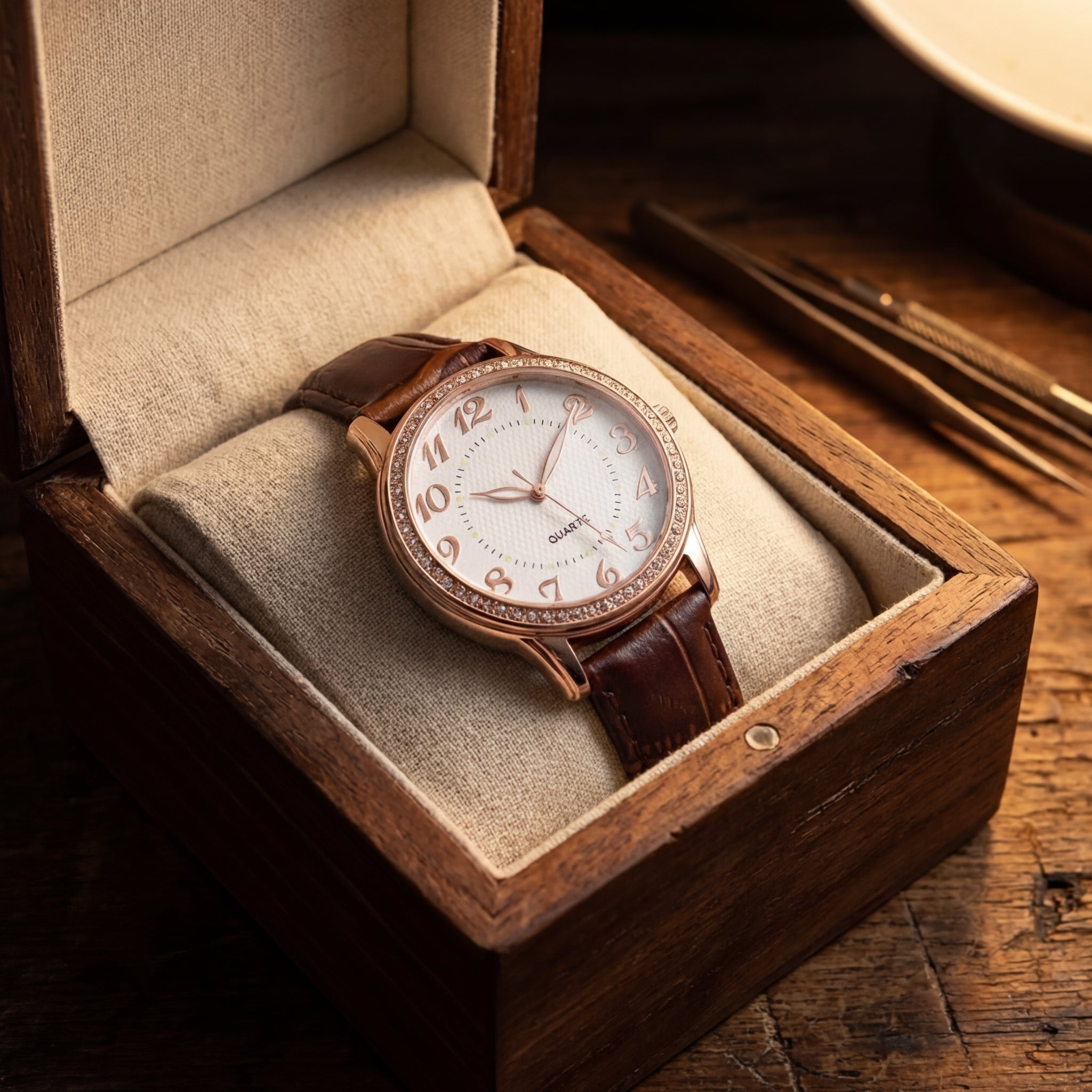 Women's Diamond Luminous Strap Quartz Watch