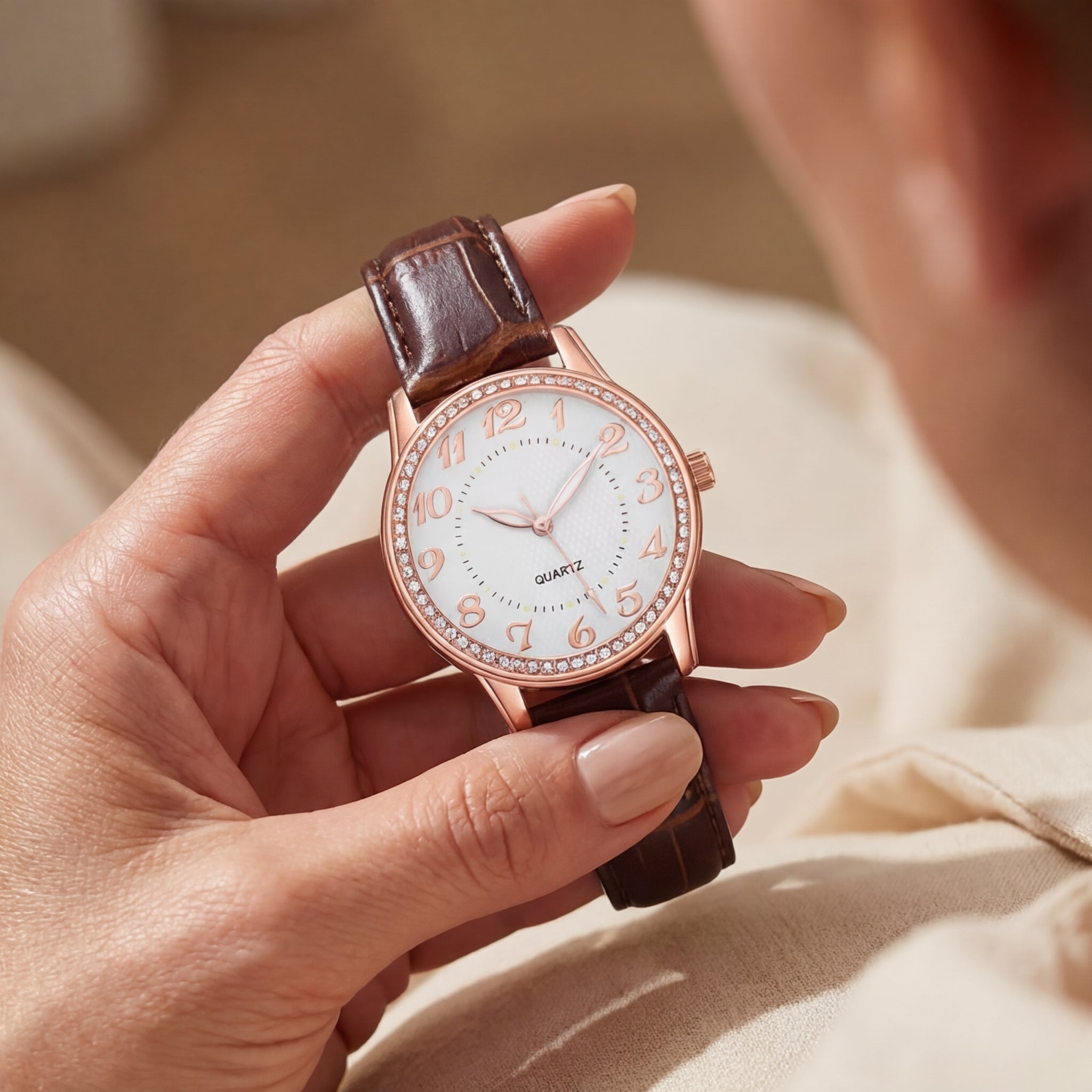 Women's Diamond Luminous Strap Quartz Watch