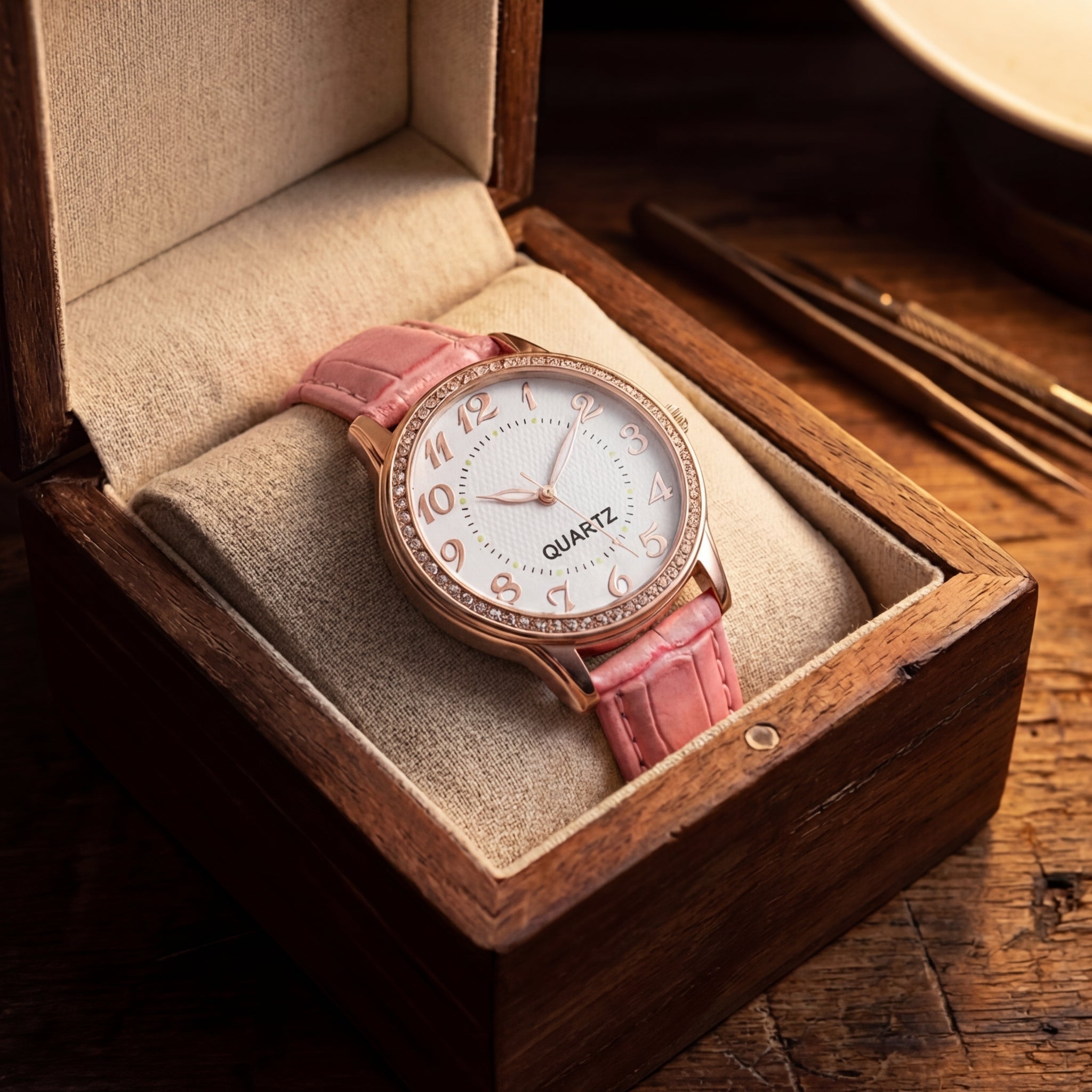 Women's Diamond Luminous Strap Quartz Watch