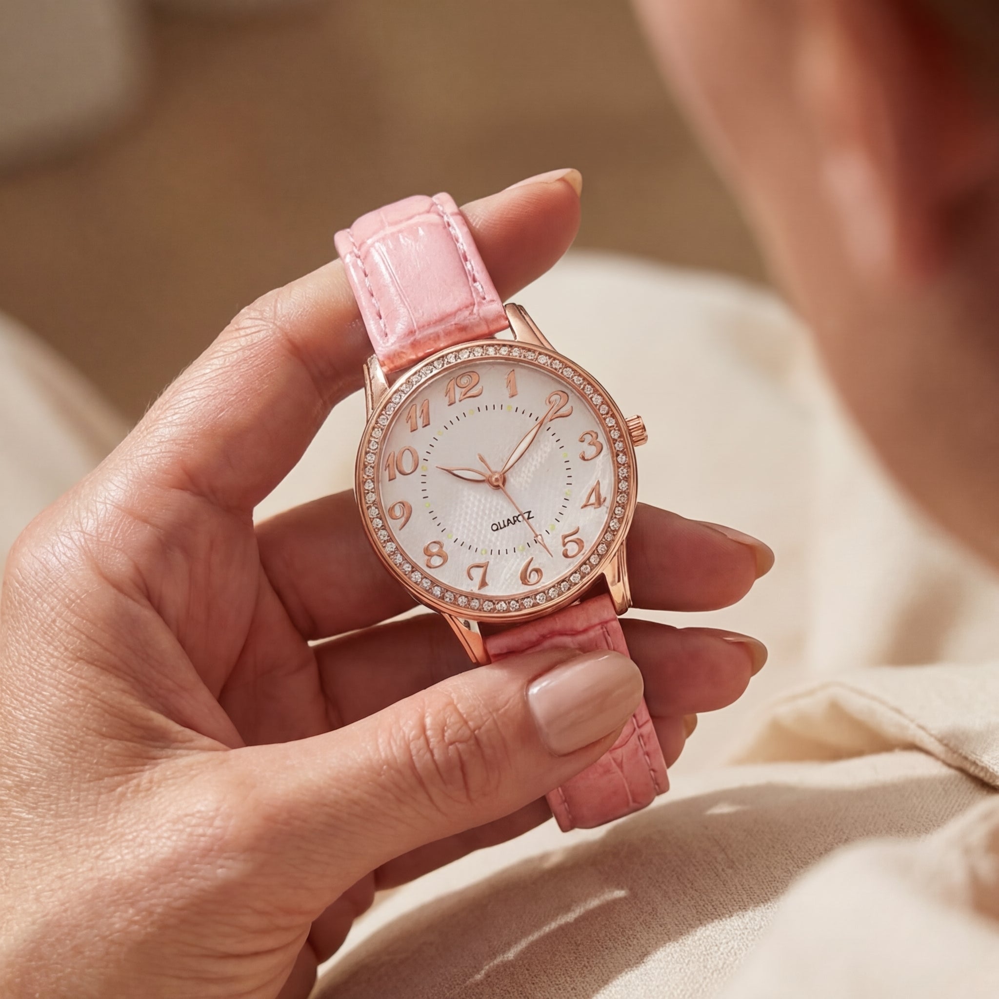 Women's Diamond Luminous Strap Quartz Watch