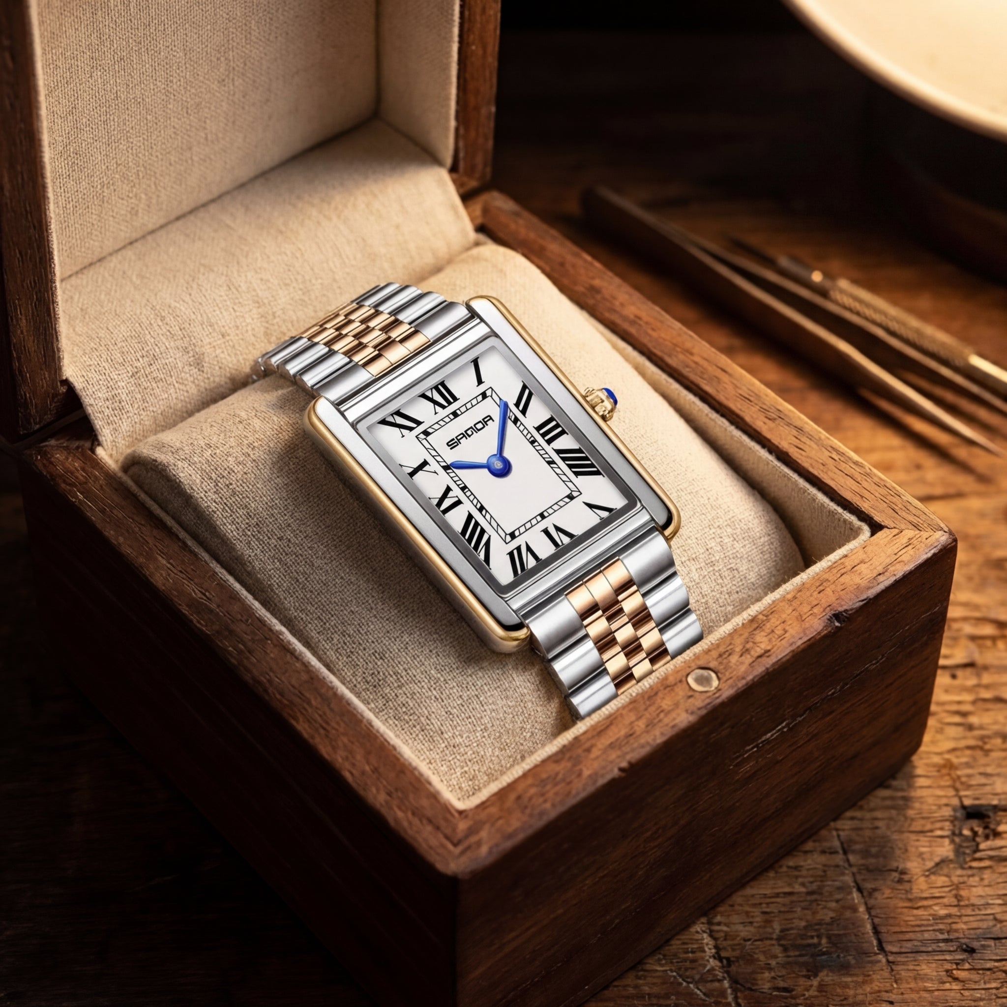 Women's Stainless Steel Square Dial Watch