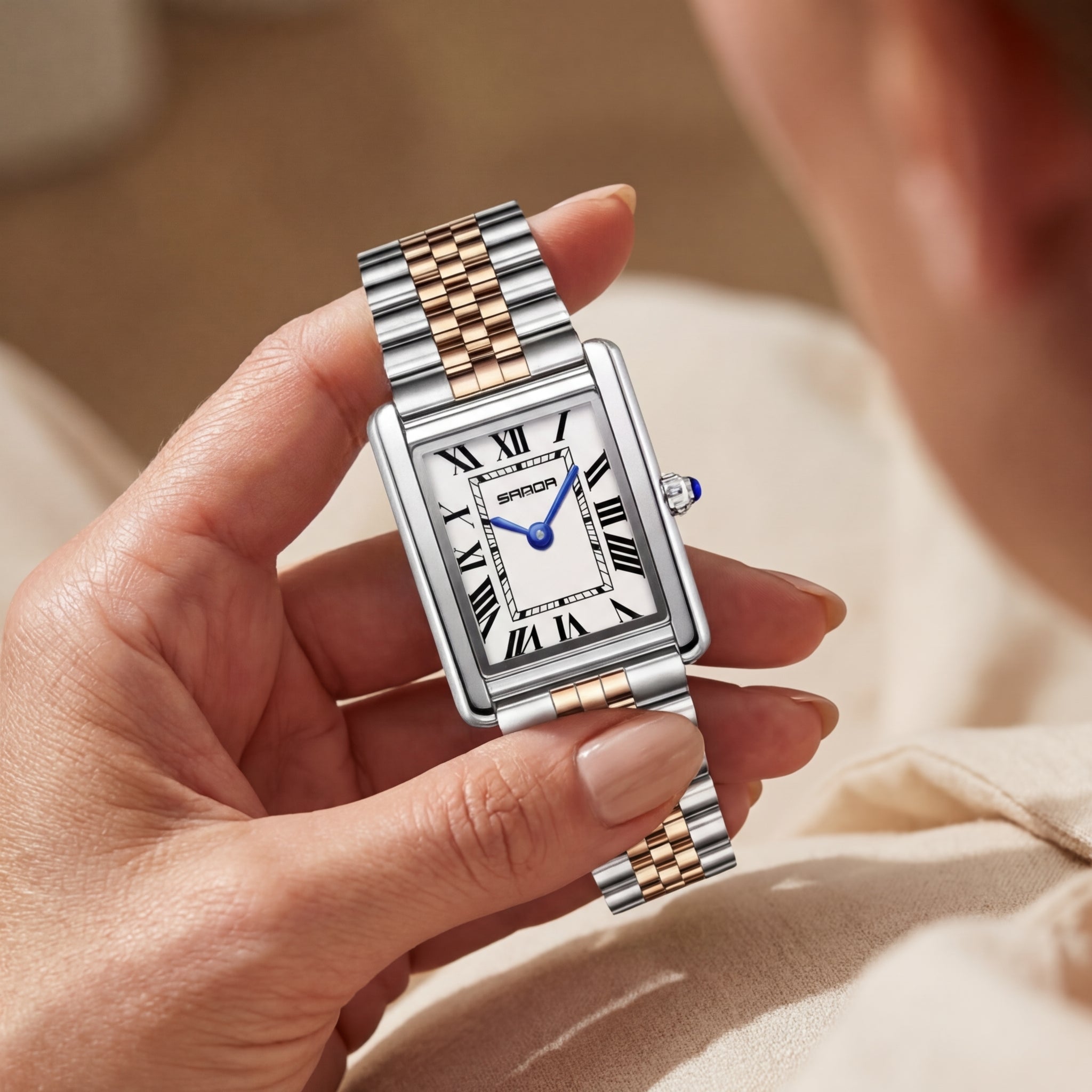 Women's Stainless Steel Square Dial Watch