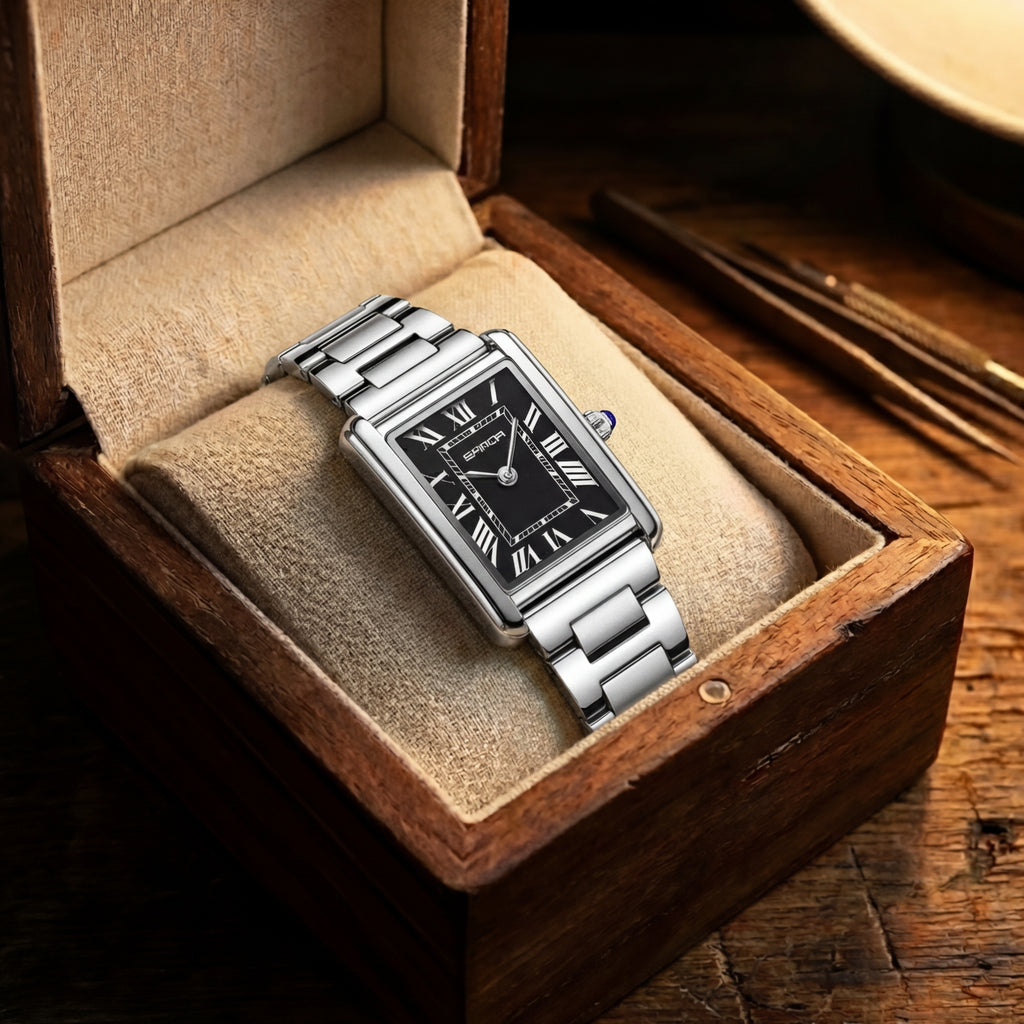 Women's Stainless Steel Square Dial Watch