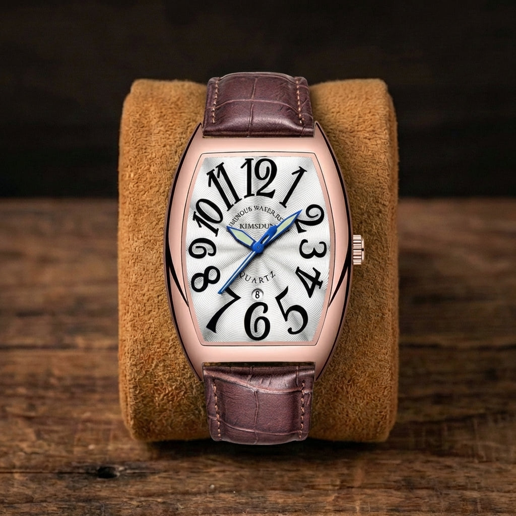 Men's Luminous Leather Strap Quartz Watch