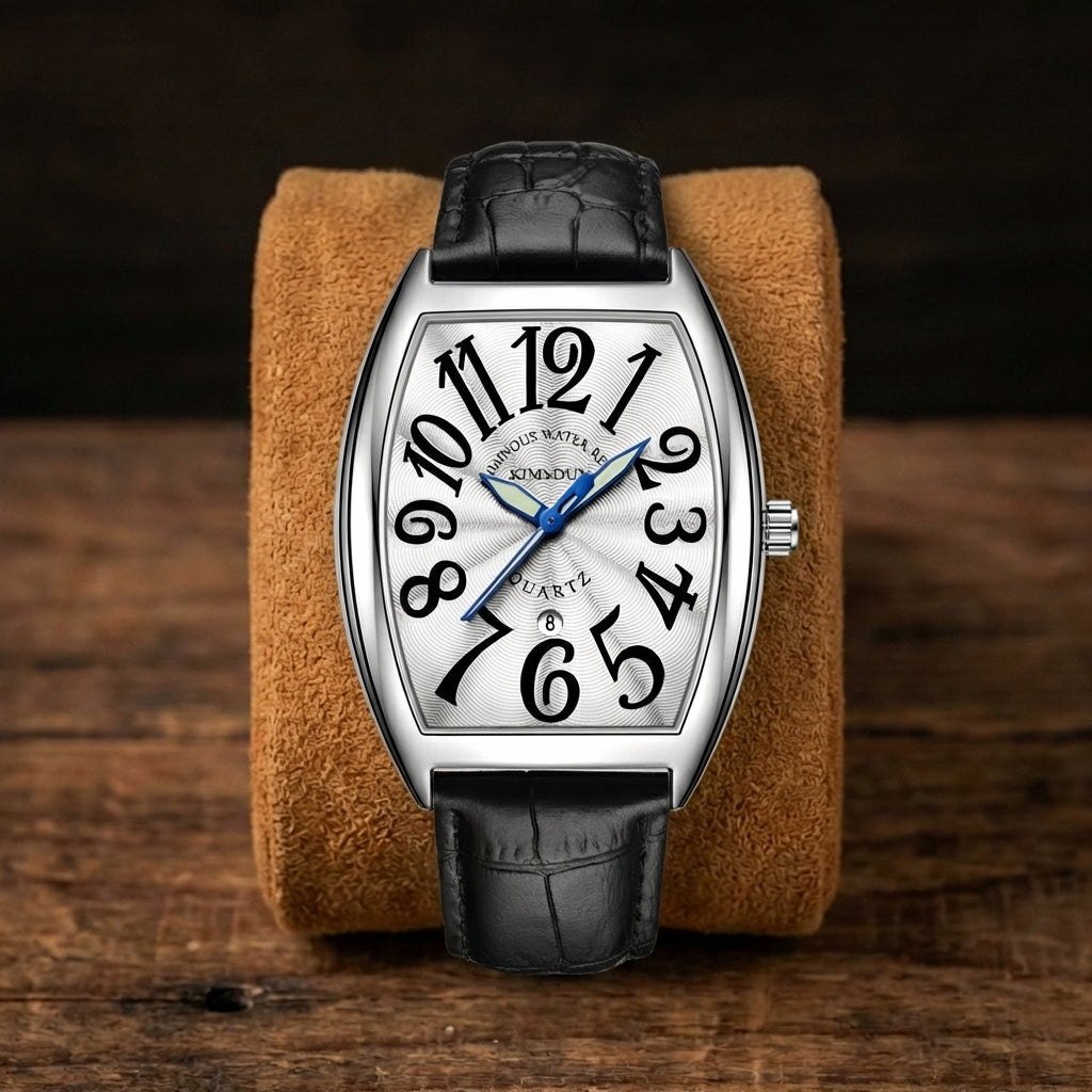 Men's Luminous Leather Strap Quartz Watch