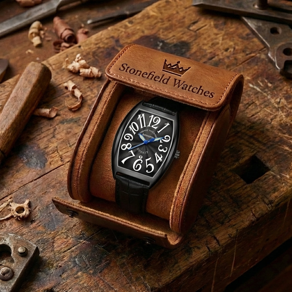 Men's Luminous Leather Strap Quartz Watch